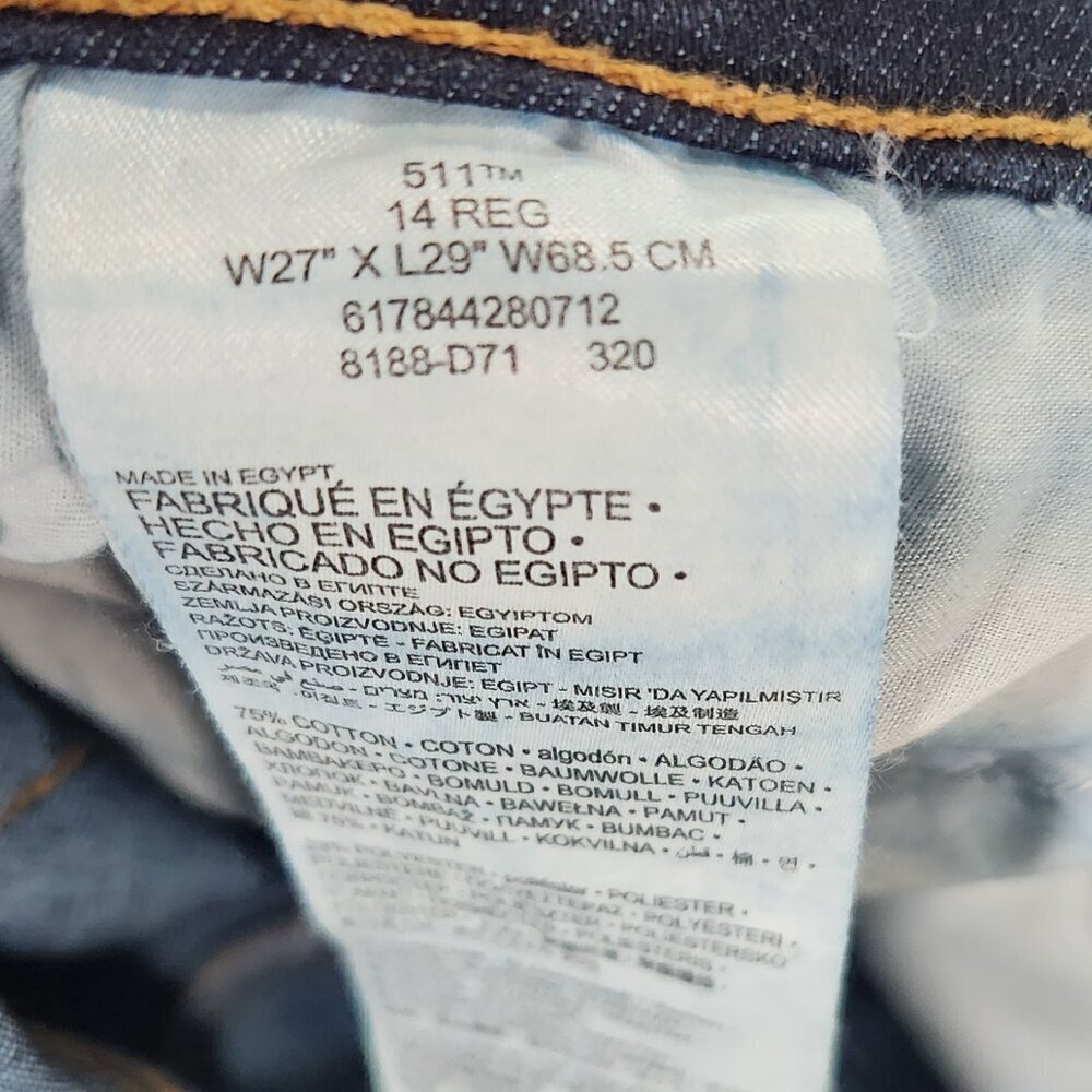 Levi's 511 slim jeans. Size 14 Lot C - Picture 3 of 3